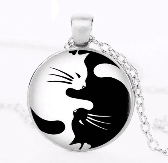 Collier Pendentif Chat Ying & Yang