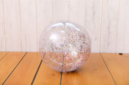 Inflatable sequin beach ball