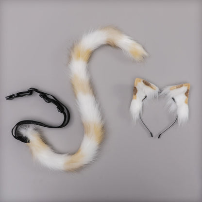 Three Flowers Cat Ears JK Tail Hair Accessories Simulation