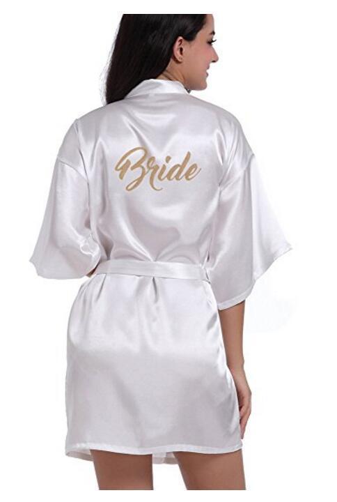 New Bride Bridesmaid Robe With White Black Letters Mother