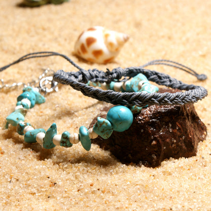 Turquoise gravel anklet