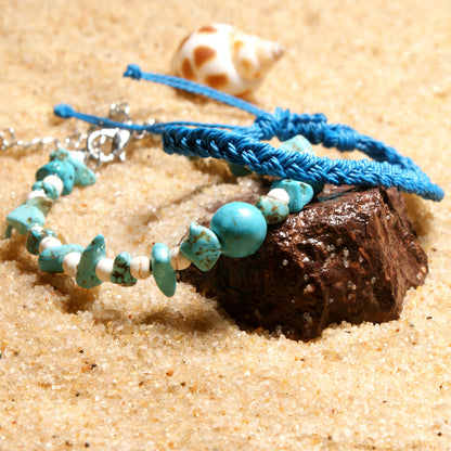 Turquoise gravel anklet