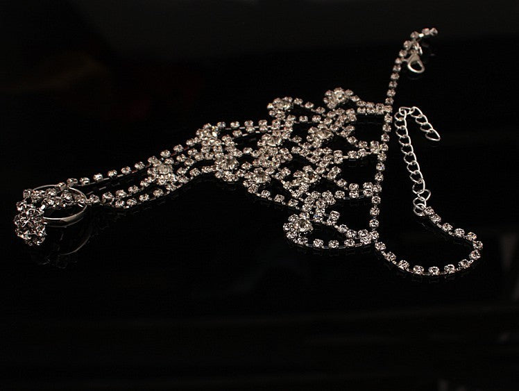 Bridal beach rhinestone anklet