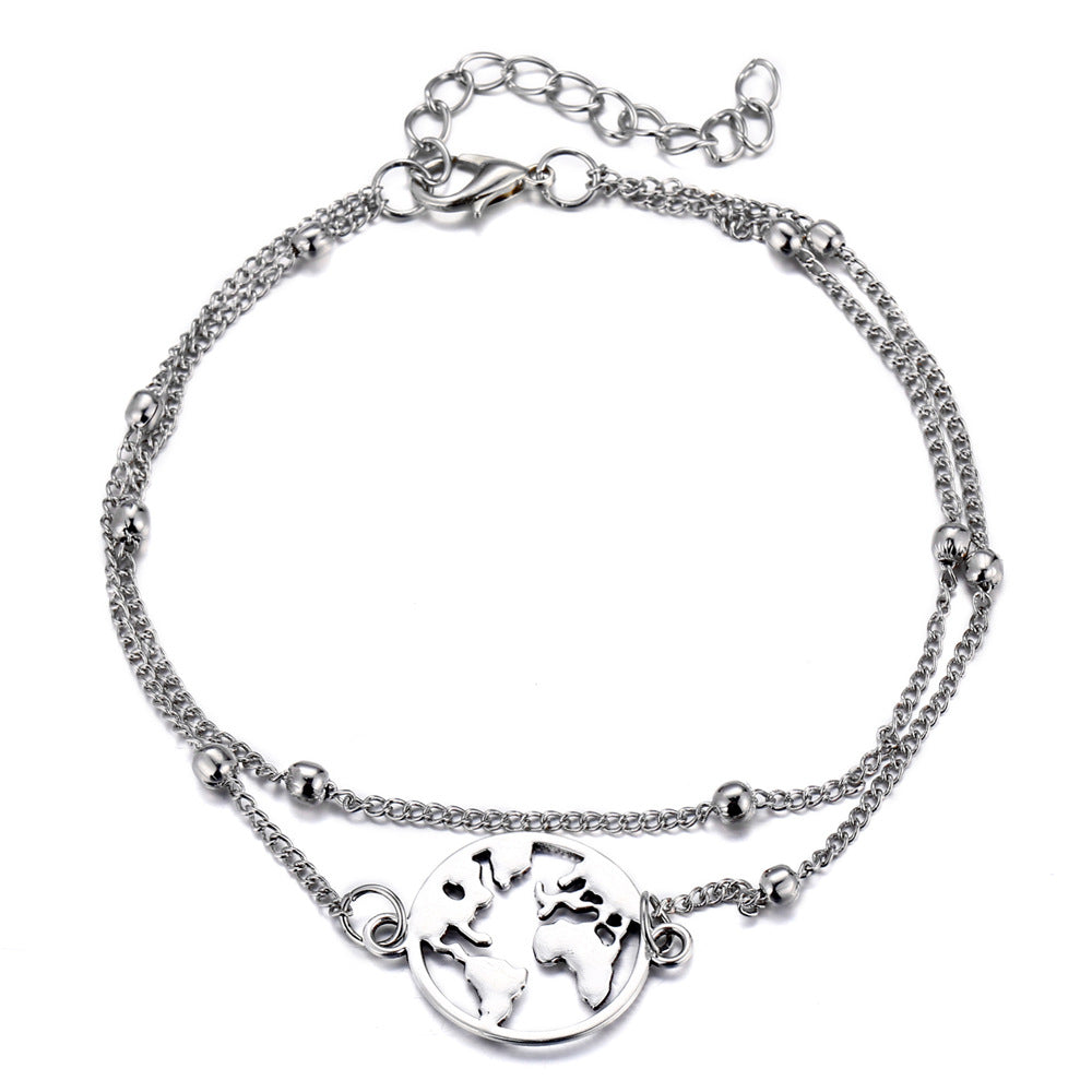 Three-piece anklet map love eight ladies anklet