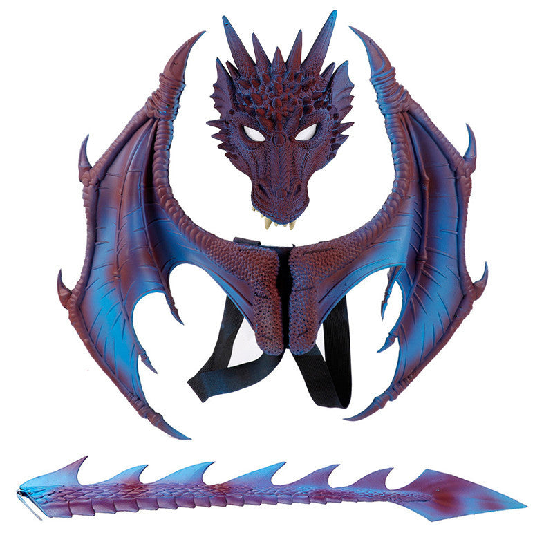 Fire breathing dragon wings tail mask