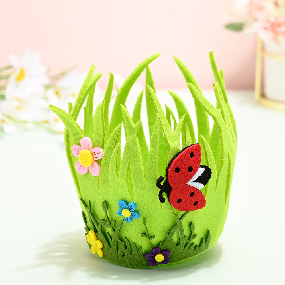 Easter Non-woven Round Basket Decoration Ornament