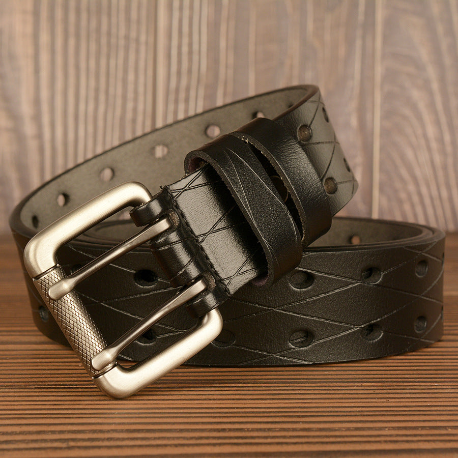 Men's Belt Leather Personality Belt Men's Casual Jeans Belt