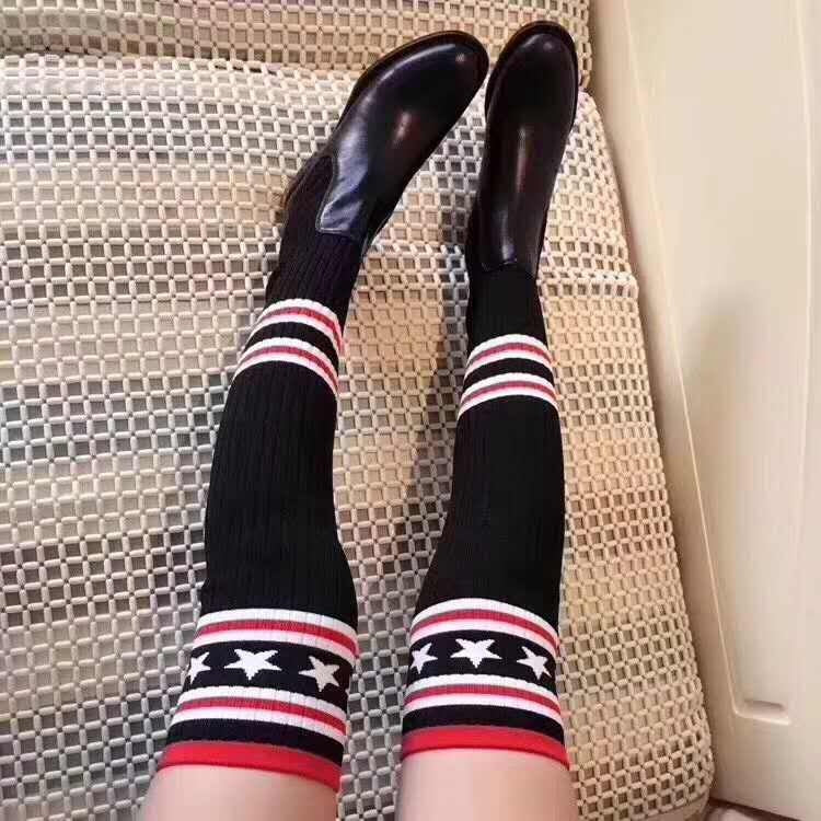 Five-pointed star stockings casual girls thigh socks