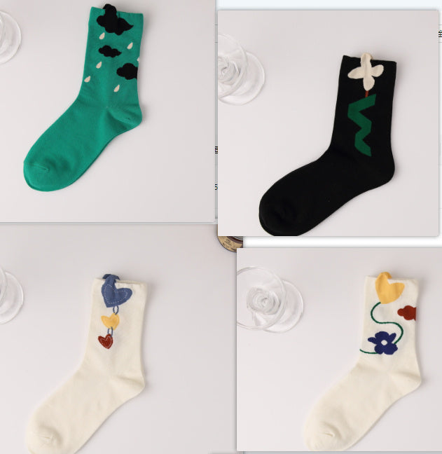 Socks Tide Mid-thigh Socks Three-dimensional Butterfly