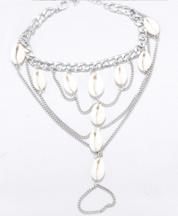 Shell tassel anklet