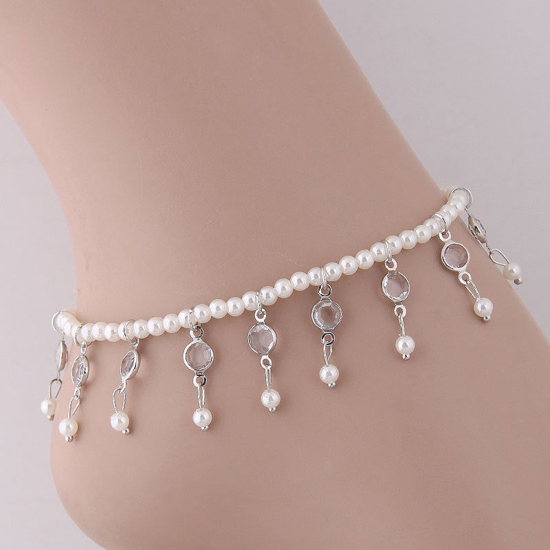 Pearl tassel anklet