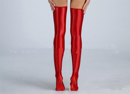 Shiny Silky High Elastic Shiny Thigh Leather Socks