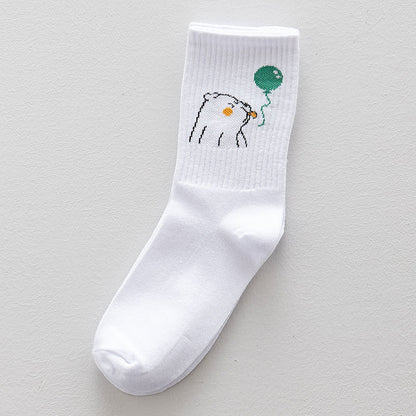 Women's Fashion Cartoon Cute Mid-thigh Socks