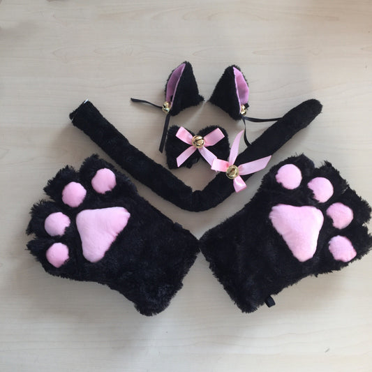 Plush cat claw suit cat claw cat tail jewelry