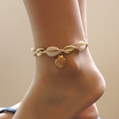 Natural shell anklet