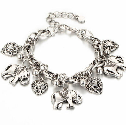 Vintage carved elephant anklet