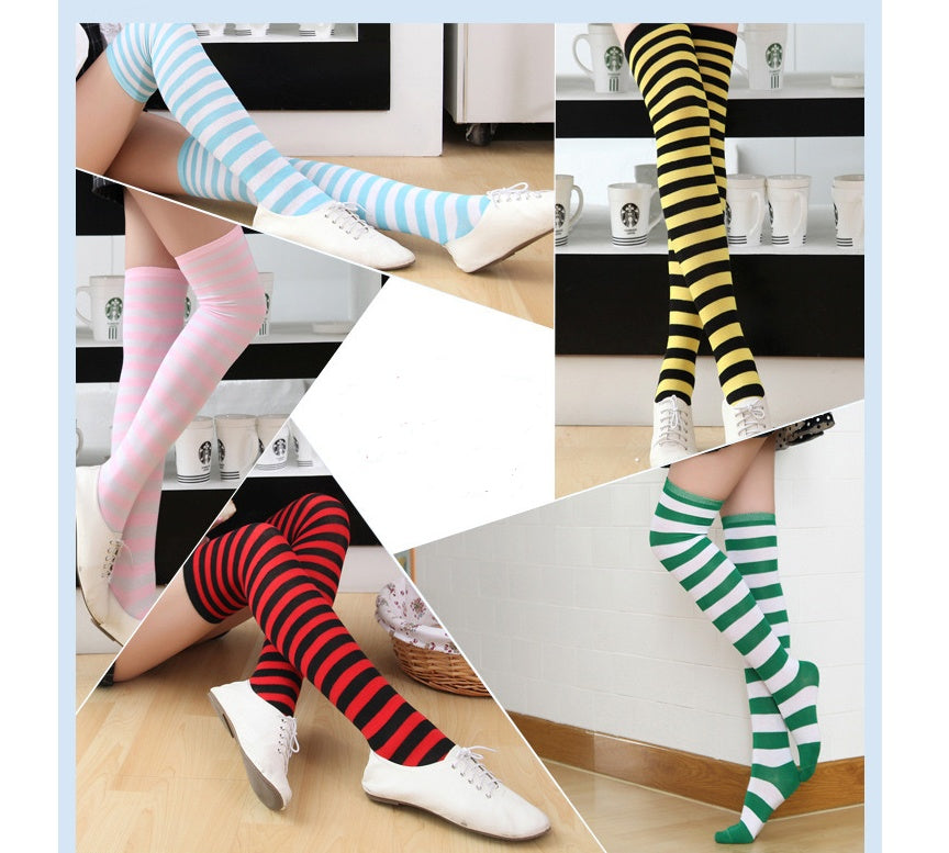 Stockings ladies over knee socks Japanese thigh socks striped high socks socks