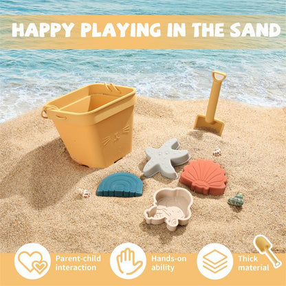 Children's Silicone Beach Bucket Set Beach Vacation Water Play