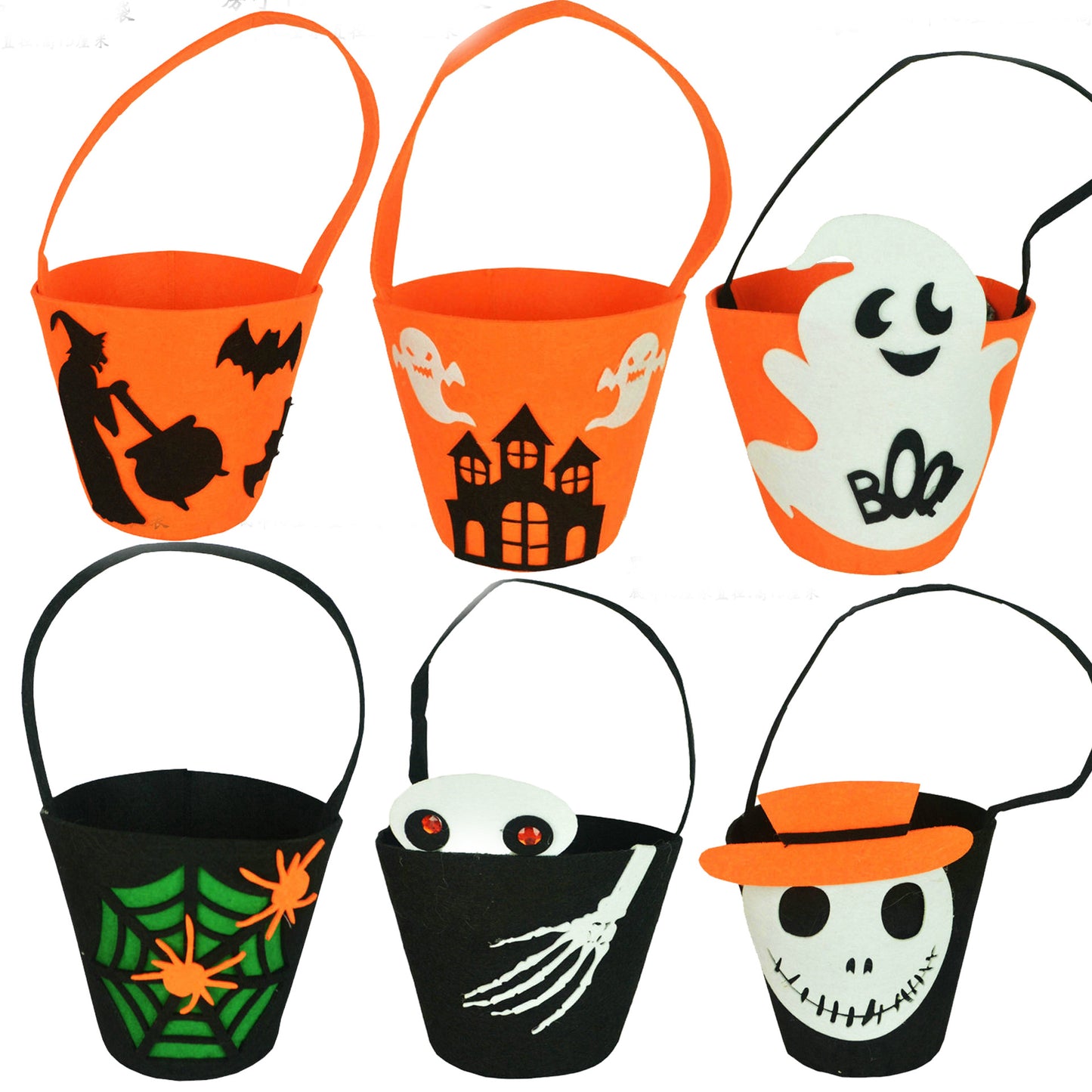 Halloween Pumpkin Bag Non-woven Portable Pumpkin Bucket