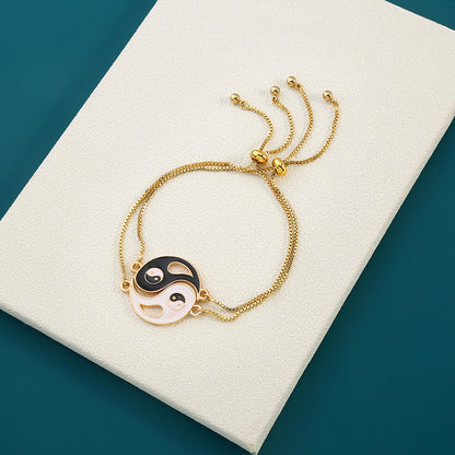Copper Alloy Lovers Yin-yang Contraction Bracelet