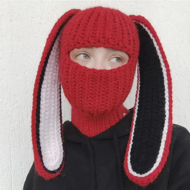 Masquerade Rabbit Knitted Balaclava Hat