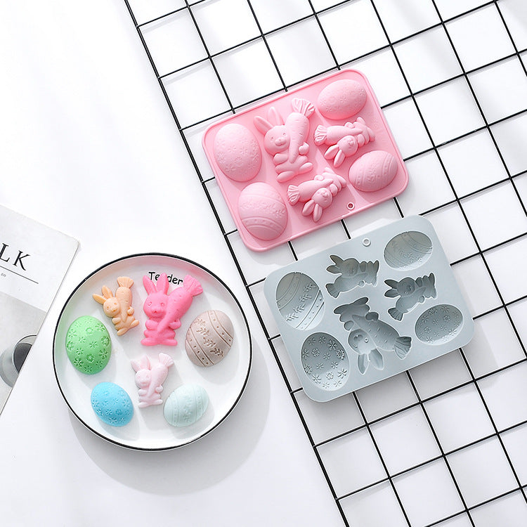 7-piece Bunny Egg Easter Silicone Mold