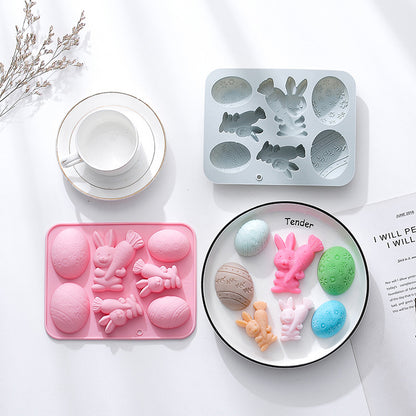 7-piece Bunny Egg Easter Silicone Mold