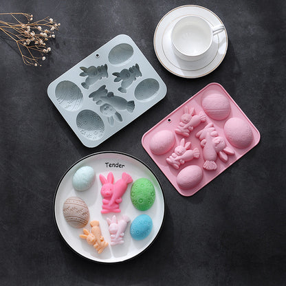 7-piece Bunny Egg Easter Silicone Mold