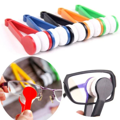 Portable Multifunctional Glasses Cleaning Rub Eyeglass Sunglasses Spectacles Microfiber Cleaner Brushes Wiping Tools Mini 1 Pcs