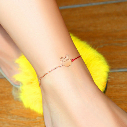 Red Rope Anklet Female Rabbit Rat Ox
