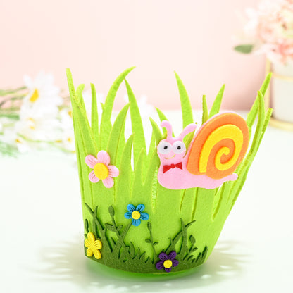 Easter Non-woven Round Basket Decoration Ornament