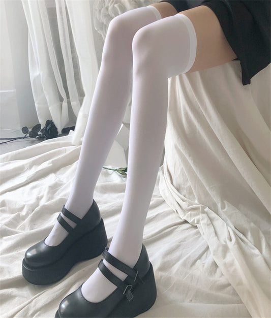 Thigh Socks Cute High Stockings Student Color Stockings