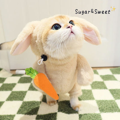 Cat Costume Rabbit Pet Leash Carrot Funny