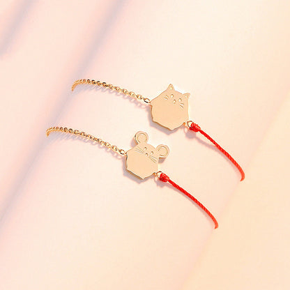 Red Rope Anklet Female Rabbit Rat Ox