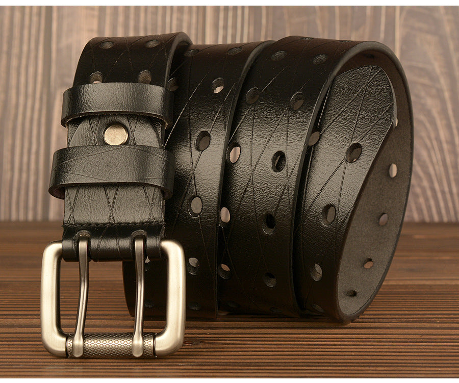 Men's Belt Leather Personality Belt Men's Casual Jeans Belt