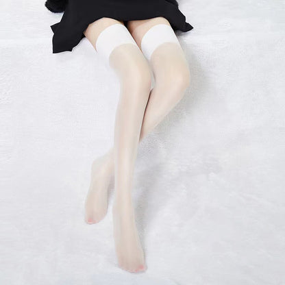 Women's Candy-colored Ultra-thin Toe Transparent Thigh High Socks