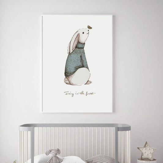 Fashion Wearing Costume Drawing Rabbit Canvas Painting