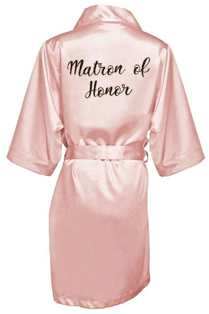 New Bride Bridesmaid Robe With White Black Letters Mother