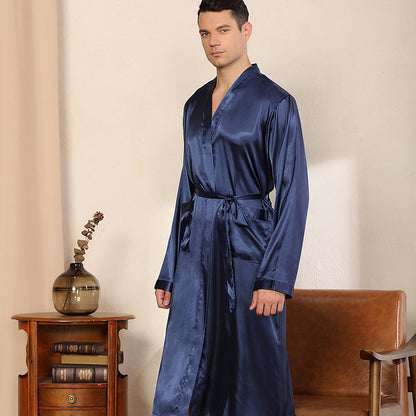 Men's Robe Ultra-thin Cardigan Nightgown Loose Plus Size