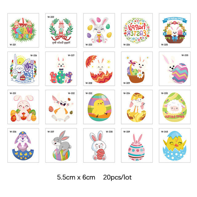 Easter Bunny Egg Glowing Tattoo Stickers