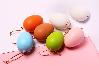 12 PCs Per Pack 642diy Easter Plastic Egg Can Hang Children Colorful Painting Plastic Box Simulation Eggs