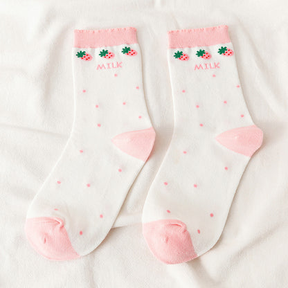 Mid-calf Autumn And Winter Pure Cotton Cartoon Cute Thigh High Socks