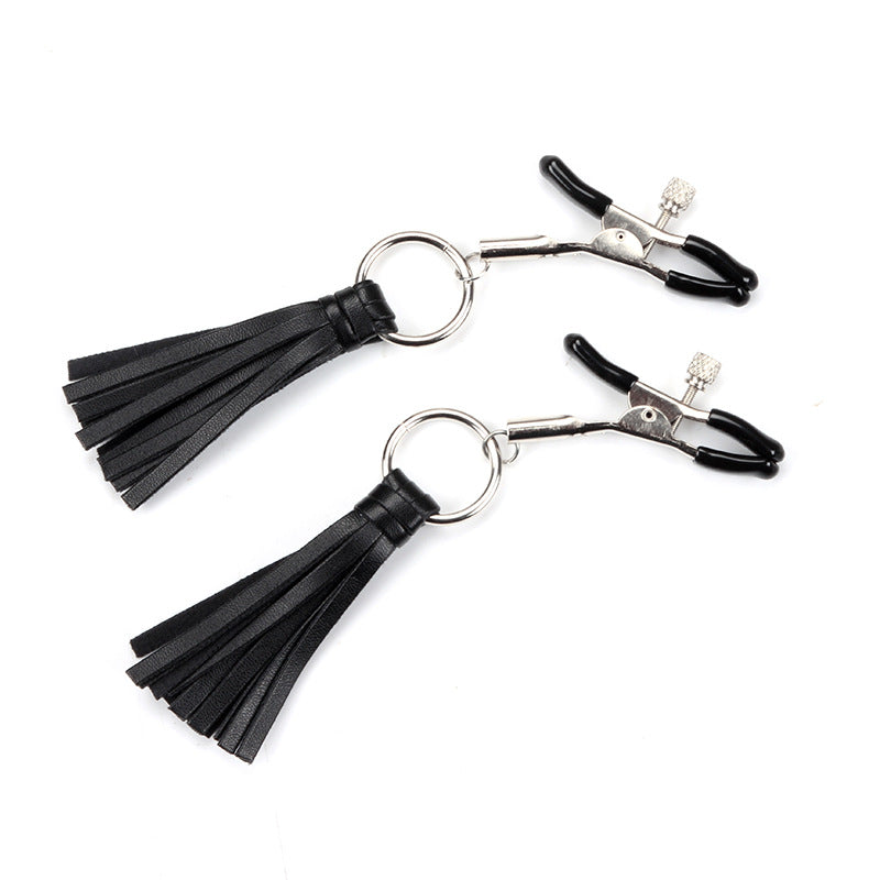 Female Bondage And Discipline Toy Nipple Clamp Black Tassel Nipple Clamp