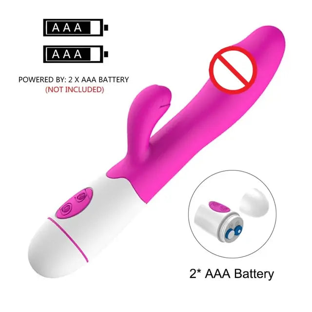 30 Speed Rechargeable Handheld Silicone Adult Clit Clitoral Clitoris Sex Toy G Spot Dual Motor Rabbit Vibrator for Women Female