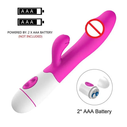 30 Speed Rechargeable Handheld Silicone Adult Clit Clitoral Clitoris Sex Toy G Spot Dual Motor Rabbit Vibrator for Women Female