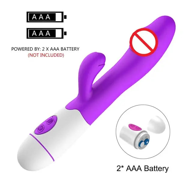 30 Speed Rechargeable Handheld Silicone Adult Clit Clitoral Clitoris Sex Toy G Spot Dual Motor Rabbit Vibrator for Women Female