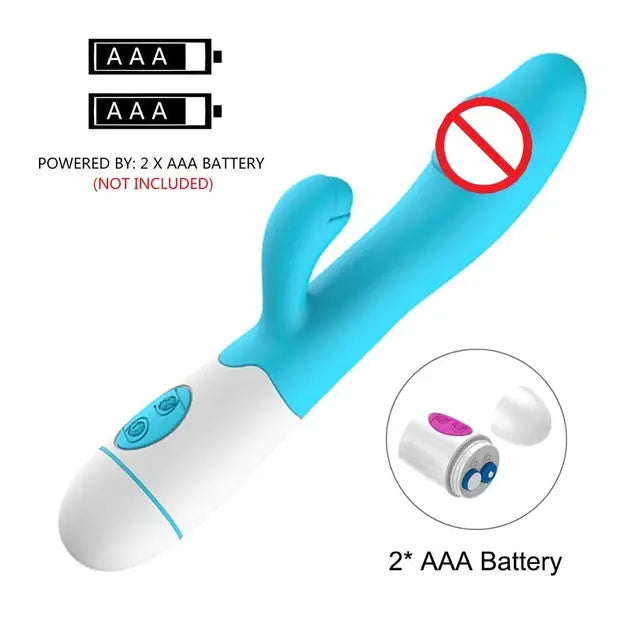 30 Speed Rechargeable Handheld Silicone Adult Clit Clitoral Clitoris Sex Toy G Spot Dual Motor Rabbit Vibrator for Women Female