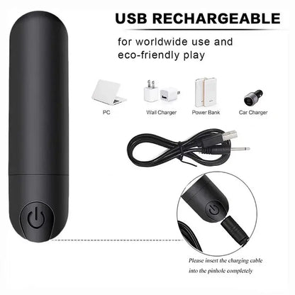 10 Speed Mini Bullet Vibrator for Women Rechargeable Wireless Vibrating Anal Bullet Clitoral Stimulator Dildo for Adult Sex Toys