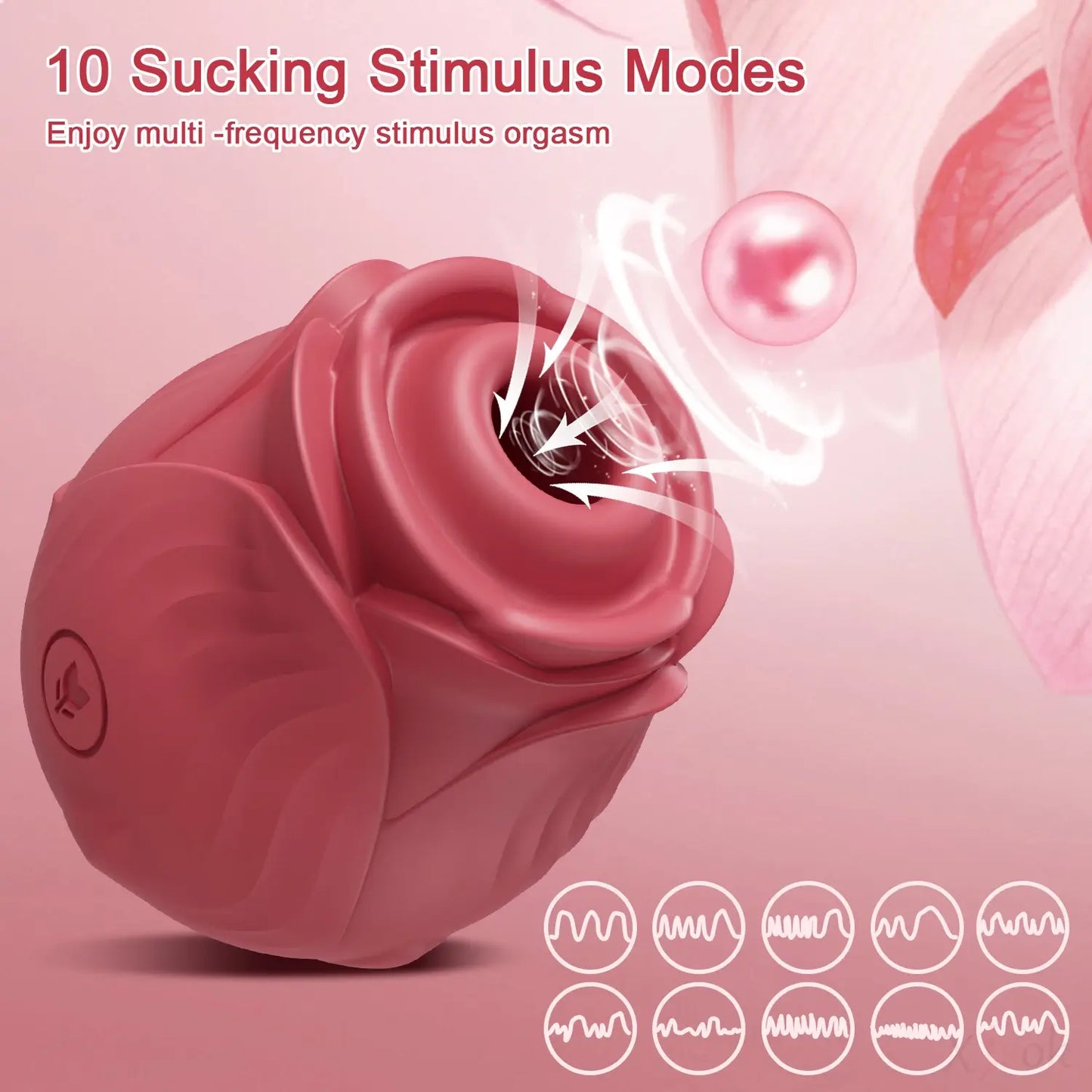 Powerful Sucking-Rose Vibrator Toy for Women Vacuum Stimulator Oral Nipple Clit Sucker Female Sex Toys Goods for Female Adults