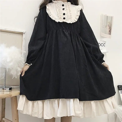 Japanese Style Autumn High Waist Dresses